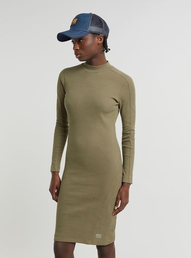 Ergonomic Slim Rib Dress